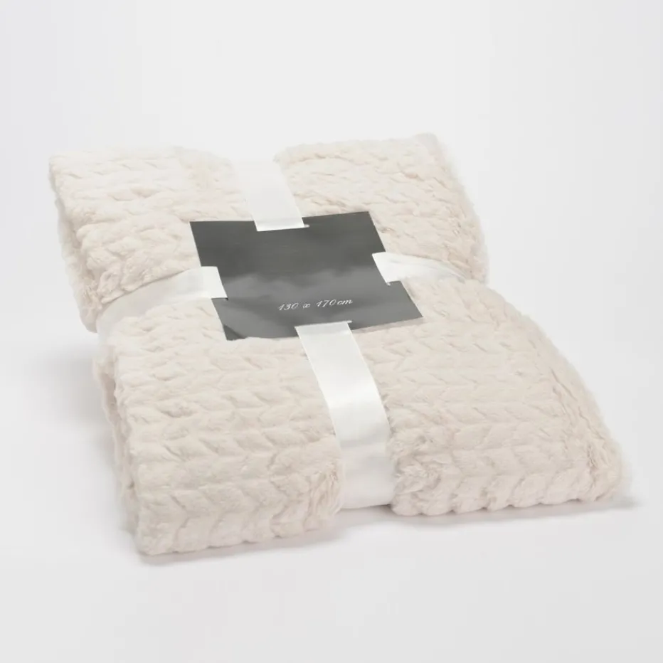 Telf Couverture chevron crème^Banak Outlet