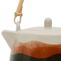 Théière Avec rangée de feuilles douces ter+vert 1,3l porcelaine^Banak