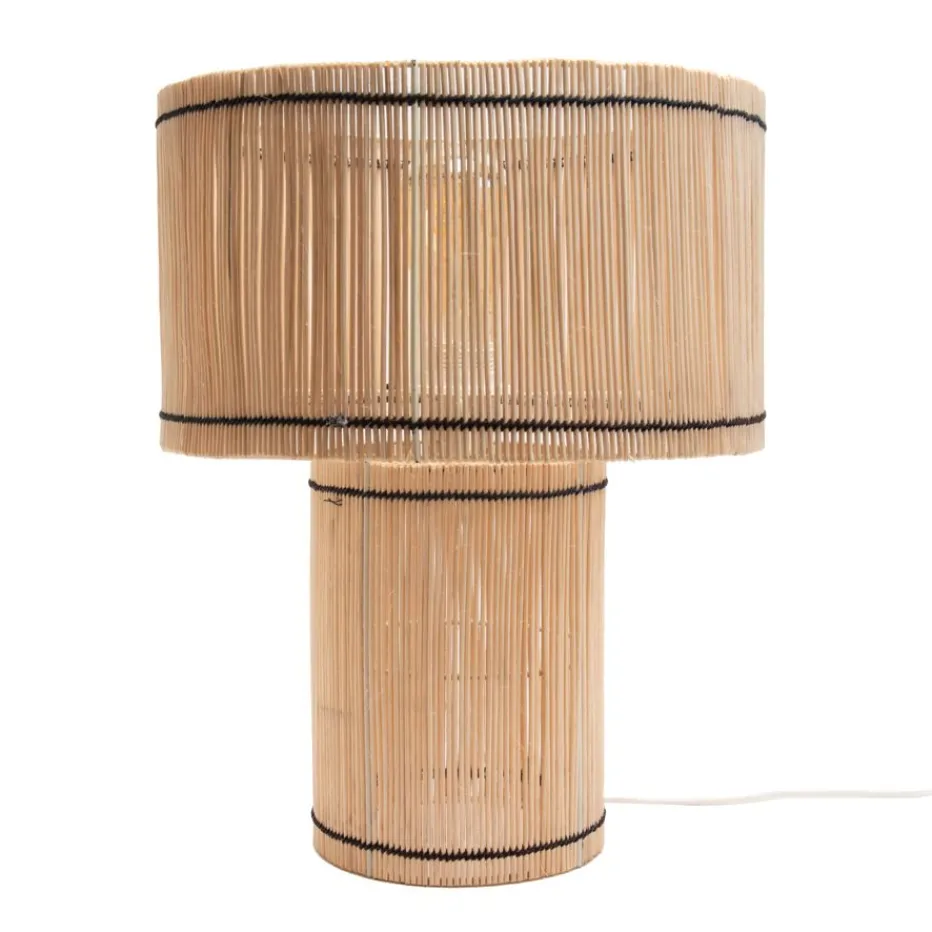 Tokem Lampe de table en fer et rotin^Banak Outlet