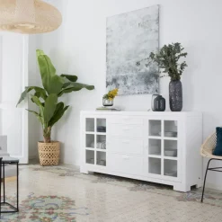Tribeca Buffet en bois laqué blanc^Banak New