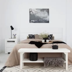 Tribeca Table de chevet en bois laqué blanc^Banak Best