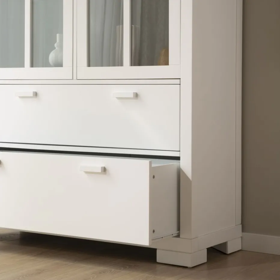 Tribeca Vitrine en bois laqué blanc^Banak Outlet