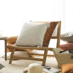 Vela Coussin décoratif en velours pour canapé de couleur perle^Banak Sale