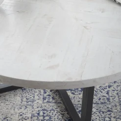 Vera Table basse ronde en bois massif et métal^Banak New