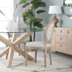 Victoria Chaise en bois massif de bouleau rembourrée en gris^Banak Hot