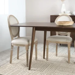 Victoria Chaise en bois massif de bouleau rembourrée en beige^Banak Discount