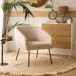 Viggo Fauteuil tapissé beige^Banak Best