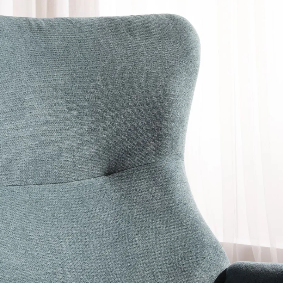 Vinci Fauteuil à bascule vert avec pieds en bois^Banak Hot