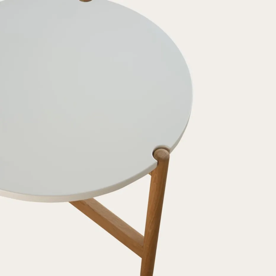 Vitele Table basse 50 en laqué blanc et naturel^Banak Online