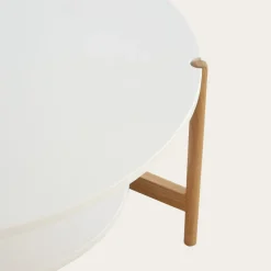 Vitele Table basse 90x90 laquée blanche et naturelle^Banak Discount