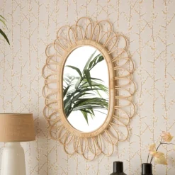 Vouga Miroir mural en rotin naturel^Banak New