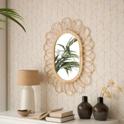 Vouga Miroir mural en rotin naturel^Banak New