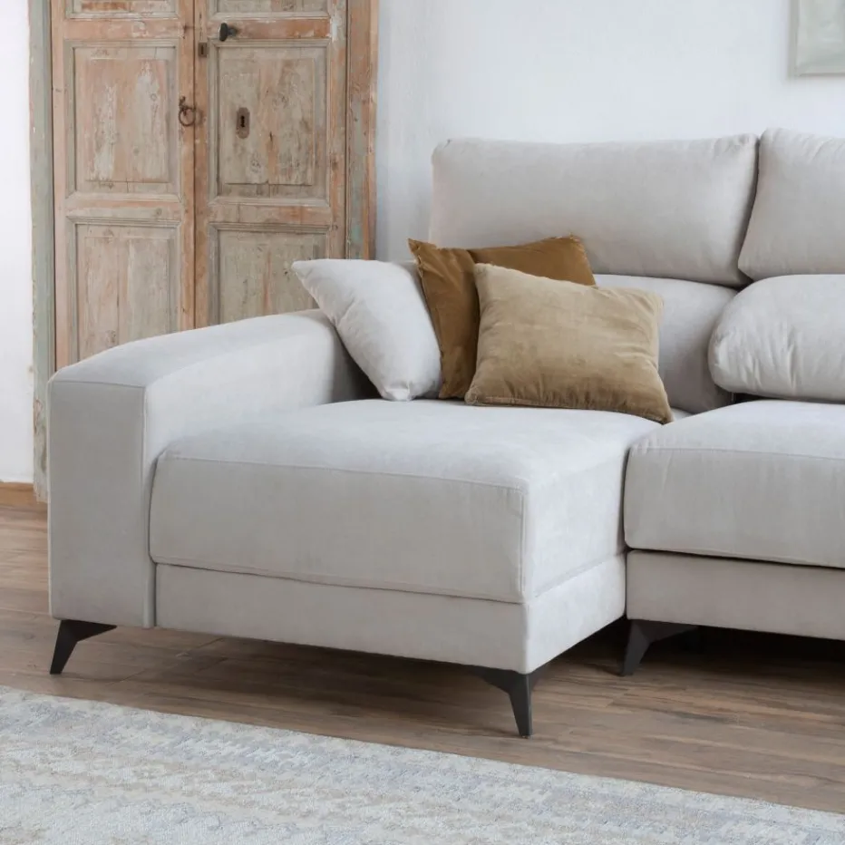Zent Canapé d'angle réversible 4 places beige avec rangement^Banak Clearance